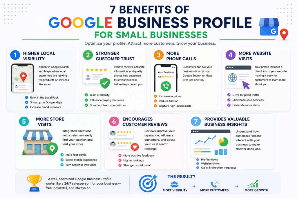 7 benefits of google business profile
